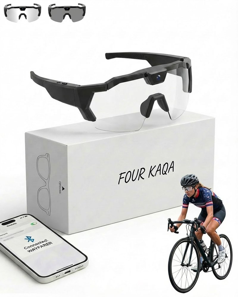 Pov Glasses 4k Baseball with Camera Smart Glass for Men Women Sunglasses Cameras and Audio Video Action 2026 Upgrade Eyeglasses Running Style Meets Function Sports Cycling Hiking HD(Changing)