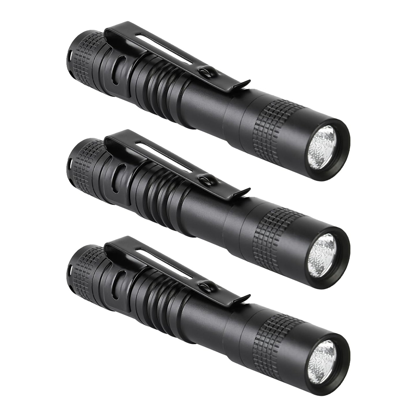 3.5" Mini Flashlight, AAA Small Pen Light with Clip, 500 Lumen Pocket Pen Flashlight Powered by AAA Battery, Portable Versatile for Inspection Medical Repair Camping Outdoor Emergency (White Light)