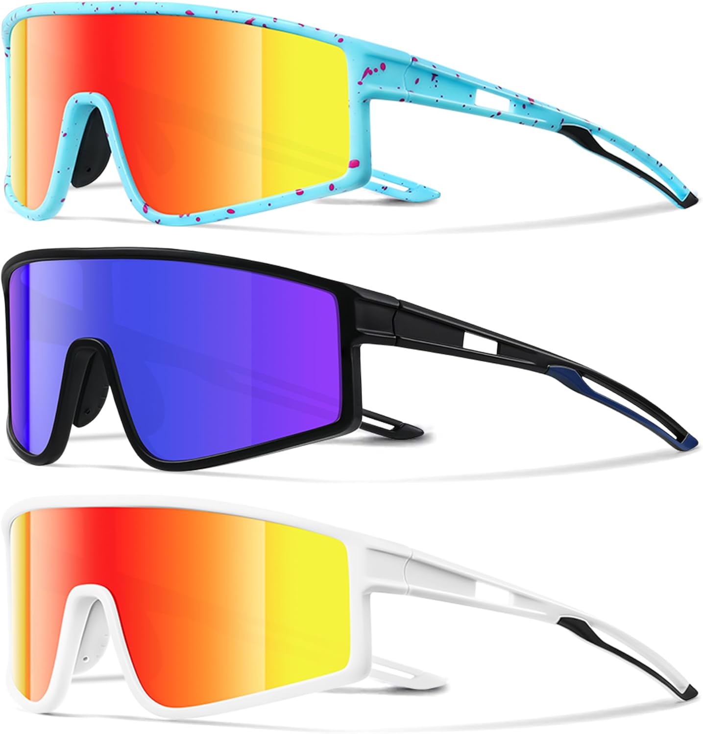 Skiennix Kids Sunglasses - Polarized UV Protection for Boys & Girls | 3-Pack Sports Glasses