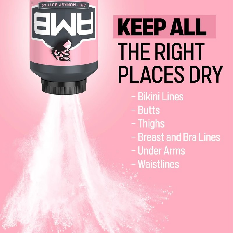 Anti Monkey Butt Body Powder for Women - Talc-Free Sweat & Chafing Relief with Calamine - Hypoallergenic Anti-Friction Formula for Thighs, Underarms, & More - 8 oz (Pack of 2)