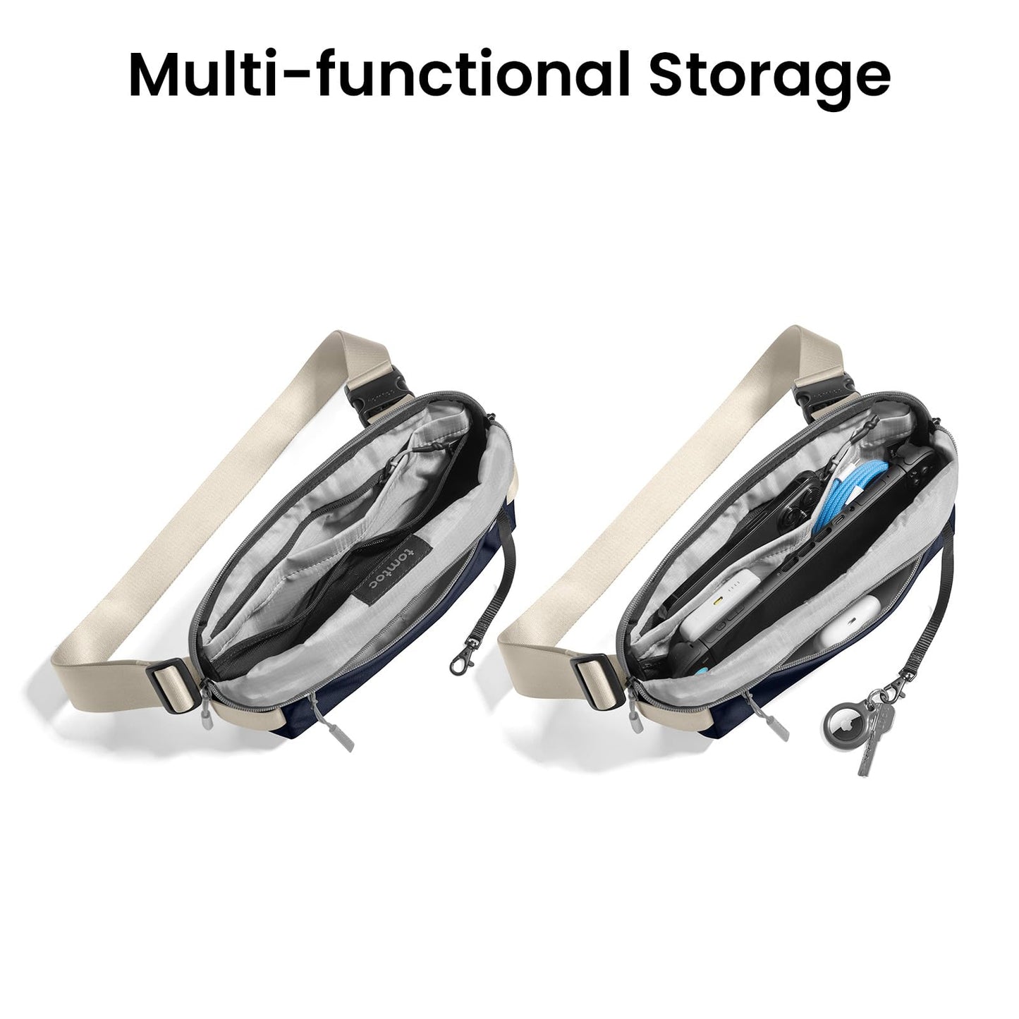 tomtoc Compact EDC Sling Bag 3L, Travel Crossbody Bag Shoulder Chest Pack