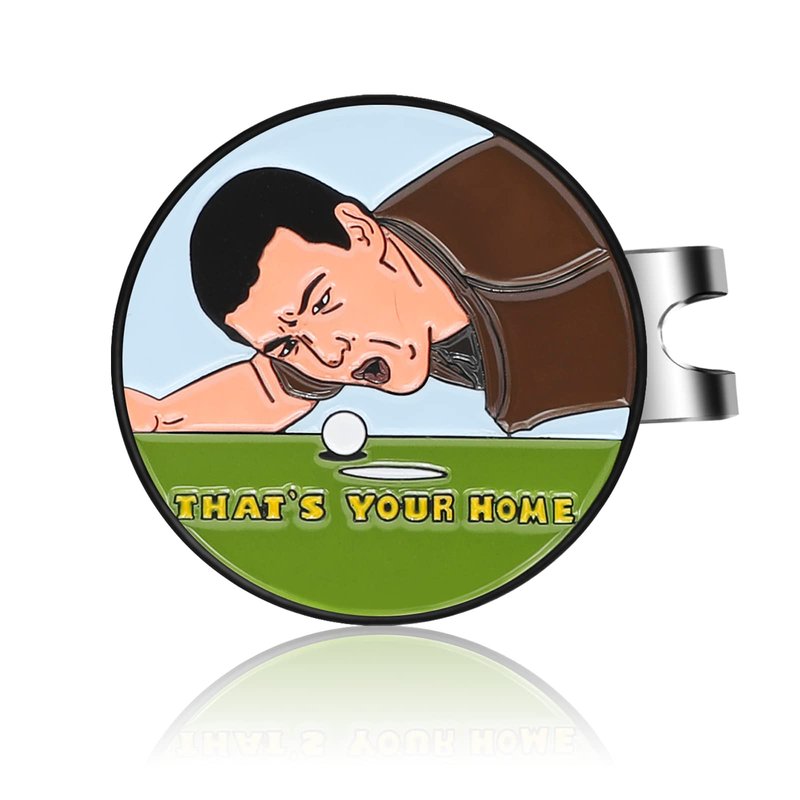 JIAOWEI Enamel Golf Ball Marker with Magnetic Hat Clip - Funny Golf Accessories - Great Gift for Golf Lovers - Go Your Home