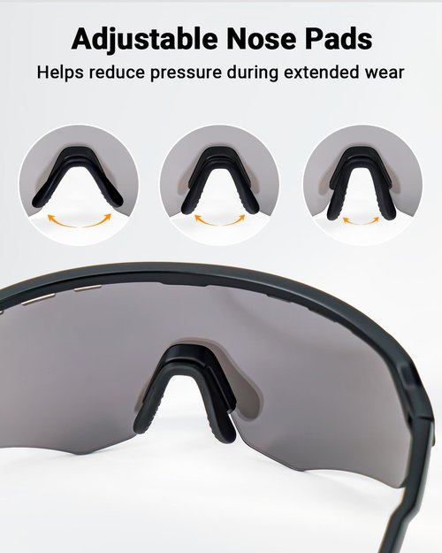 Meeloog Sports Sunglasses for Men Women Youth, UV Protection Wrap Around Glasses for Cycling Running Baseball Pickleball (P1 Black Frame/Blue Mirrored Lens)