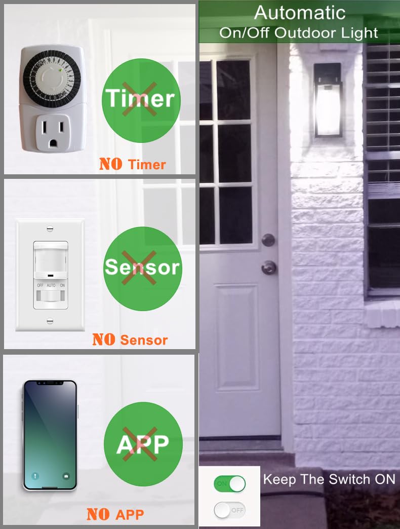 4 -Pack Dusk to Dawn Light Bulbs Outdoor,75 Watt Equivalent, Sensor 10W A19 LED Light Bulb,2700K Warm White 1100 Lumens, Auto on/Off Photocell Automatic for Outdoor Lighting