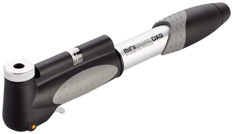 Topeak Dual DXG Mini Pump with Smart Head and in-Line Gauge - Black/Silver