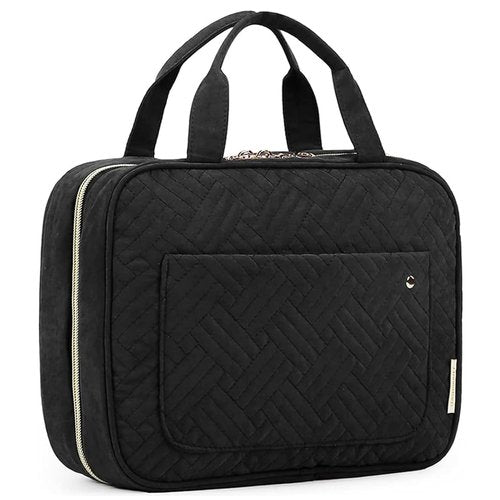 BAGSMART Toiletry Bag - Water-Resistant Travel Organizer with Hanging Hook | Medium Black