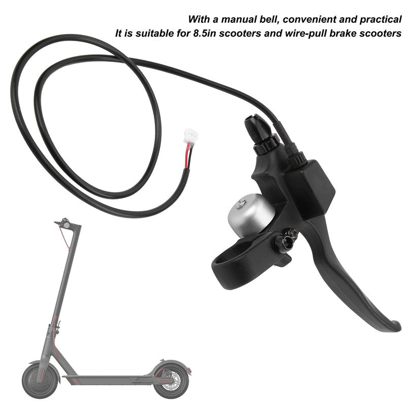 Pissente Brake Level with Bell, 8.5in Electric Scooter Brake Handle Scooter Handlebar Brake Level Replace with for 8.5in Scooter with 22mm Handle Diameter and Wire Pull Brake