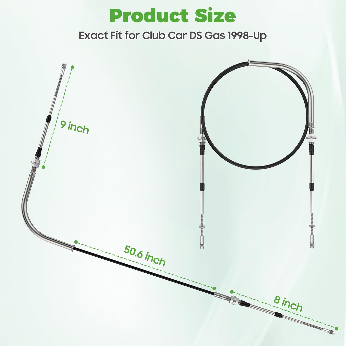 10L0L 68.5" Forward Reverse Transmission Shift Cable for Club Car DS 1998-up Gas Golf Cart, Replace OEM 103379501 101951501 101951401