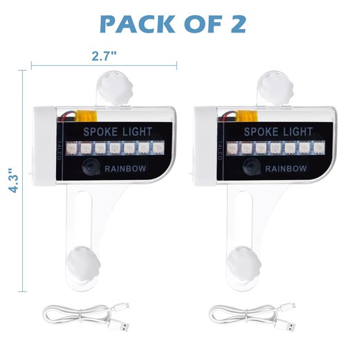 2 Tire Rechargeable LED Bike Wheel Lights,30 Patterns Waterproof Bicycle Spoke Lights,Cycling Tire Lights for Night Riding,Cycling Decoration Safety Warning Tire Strip Light for Kids Adults(Pack of 2)
