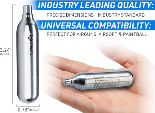 Evike - 12 Gram CO2 Cartridge | Perfect for Airsoft & Air Guns - Reliable Performance