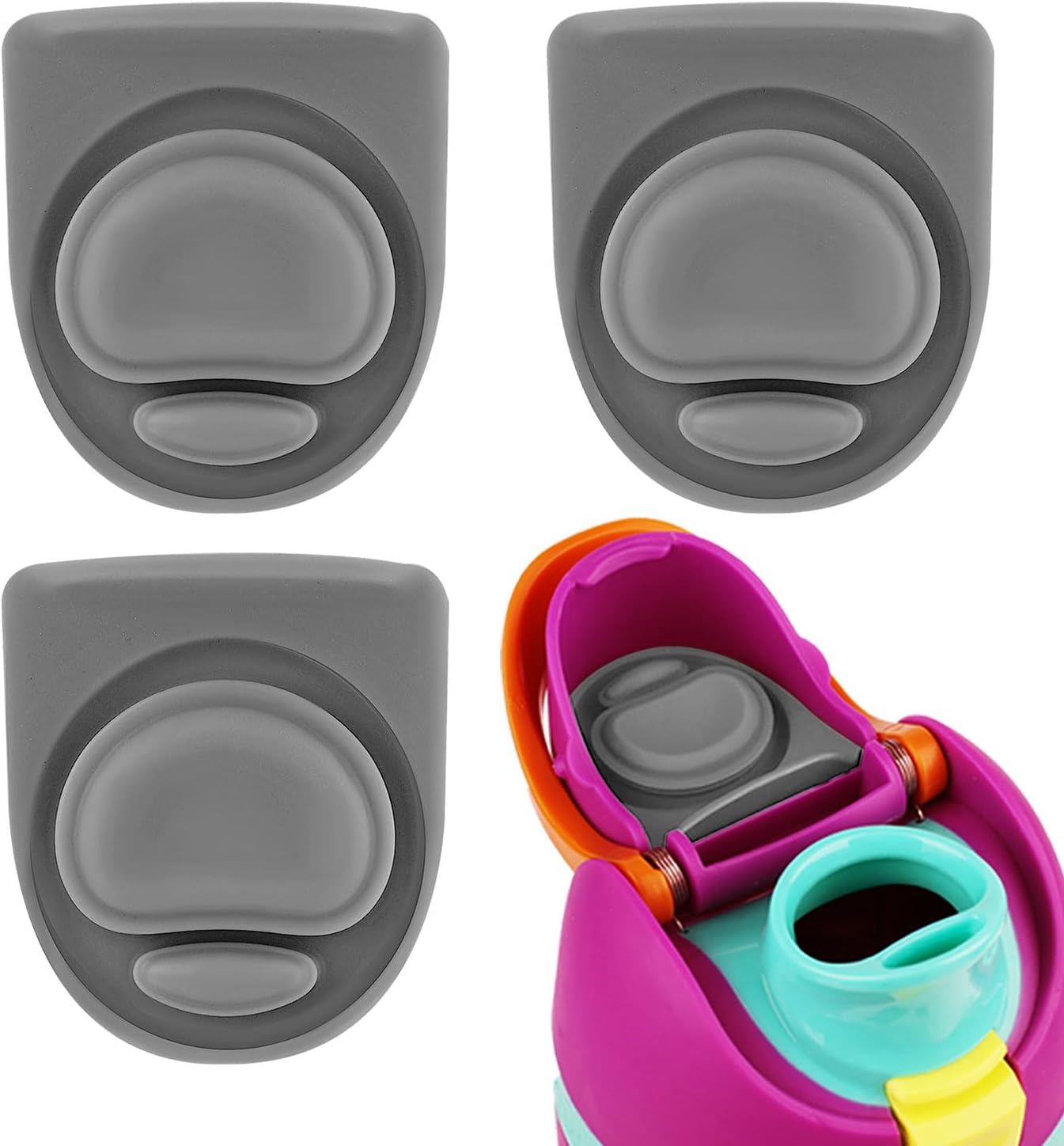 PEUTIER Replacement Stoppers for Owala FreeSip Water Bottles - BPA-Free Silicone Gaskets | 3-Pack