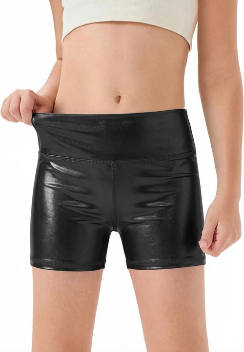 Haloumoning Girls Athletic Shorts - High Waisted Comfy Yoga & Dance Biker Shorts | Ages 5-14Y