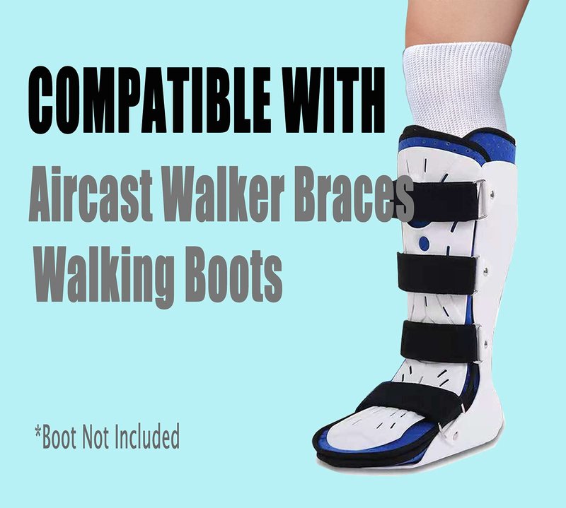 2 Pairs Replacement Sock for Air cast Walking Boot Walker Brace - Air Cam Walkers Fracture Orthopedics Boot-Liner Cast Sock 2 Pairs