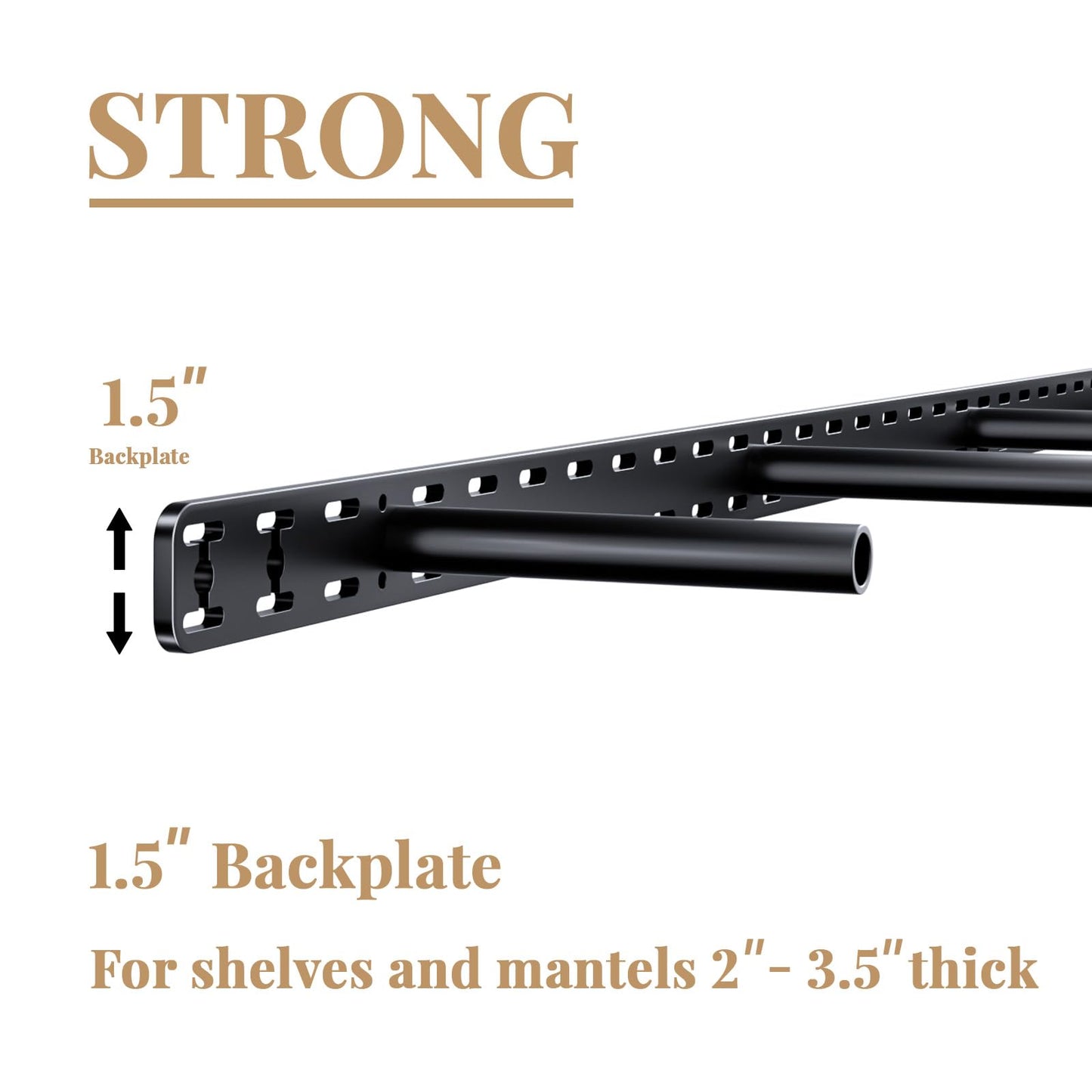 2pcs Floating Shelf Bracket Heavy Duty Hidden Metal Brackets for Shelf,Invisible Shelves Hardware Without Jig (22" x 8" x 1.5" Without Tools)