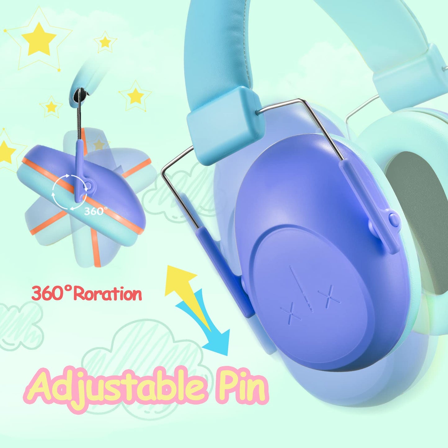 Onhear Kids Noise Cancelling Headphones, NRR 26dB Kids Ear Protection Earmuffs for Autism, Toddler, Children, Noise Cancelling Sound Proof Earmuffs/Headphones for Concerts, Air Shows, Fireworks