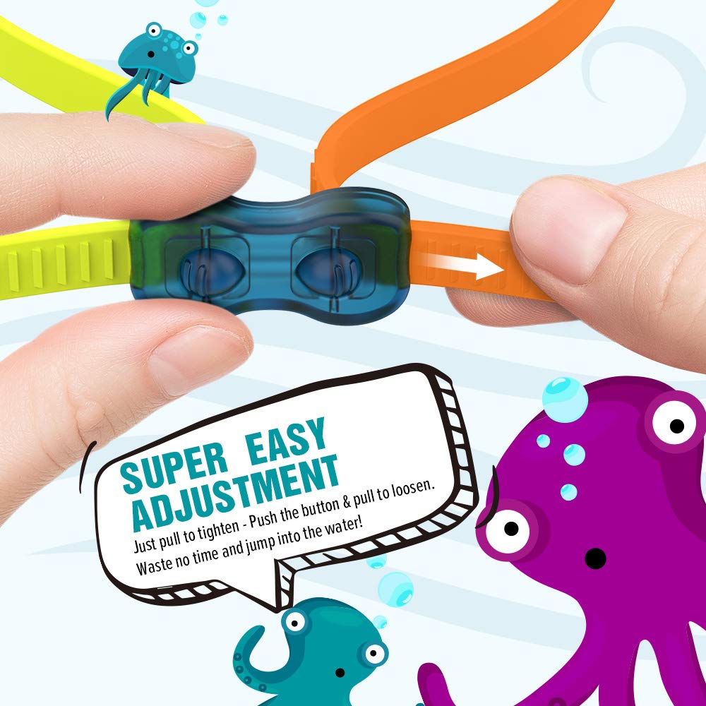 OutdoorMaster Kids Swim Goggles 2 Pack - Quick Adjustable Strap