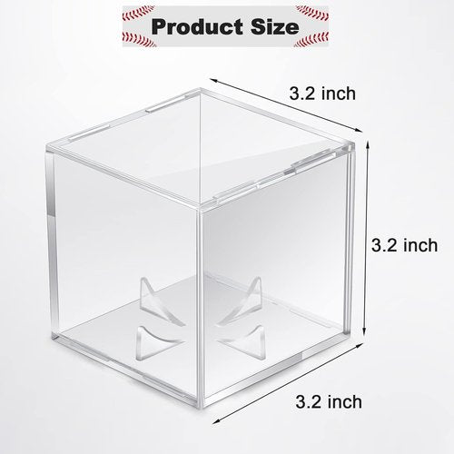Baseball Display Case by [Brand Name] - 18 Pcs Clear UV Protected Acrylic Cube Box for Official Size Balls