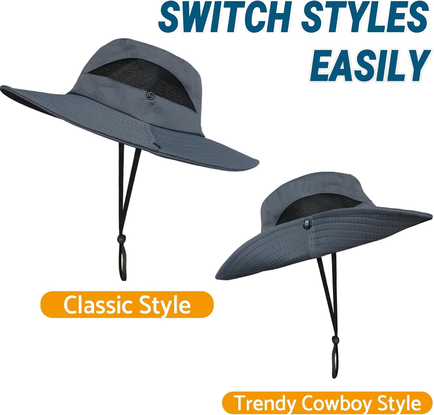 NPQQUAN Sun Bucket Hats - Wide Brim UPF 50+ Protection for Women & Men | Ideal for Fishing & Beach