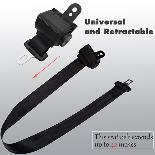 HOOTO Golf Cart Seat Belts(4 Pack), Universal Golf Cart Seat Belt Kit for Yamaha Club Car EZGO Go-Kart ATV UTV, 42" Retractable Club Car Seat Belts (Without Mounting Bar)