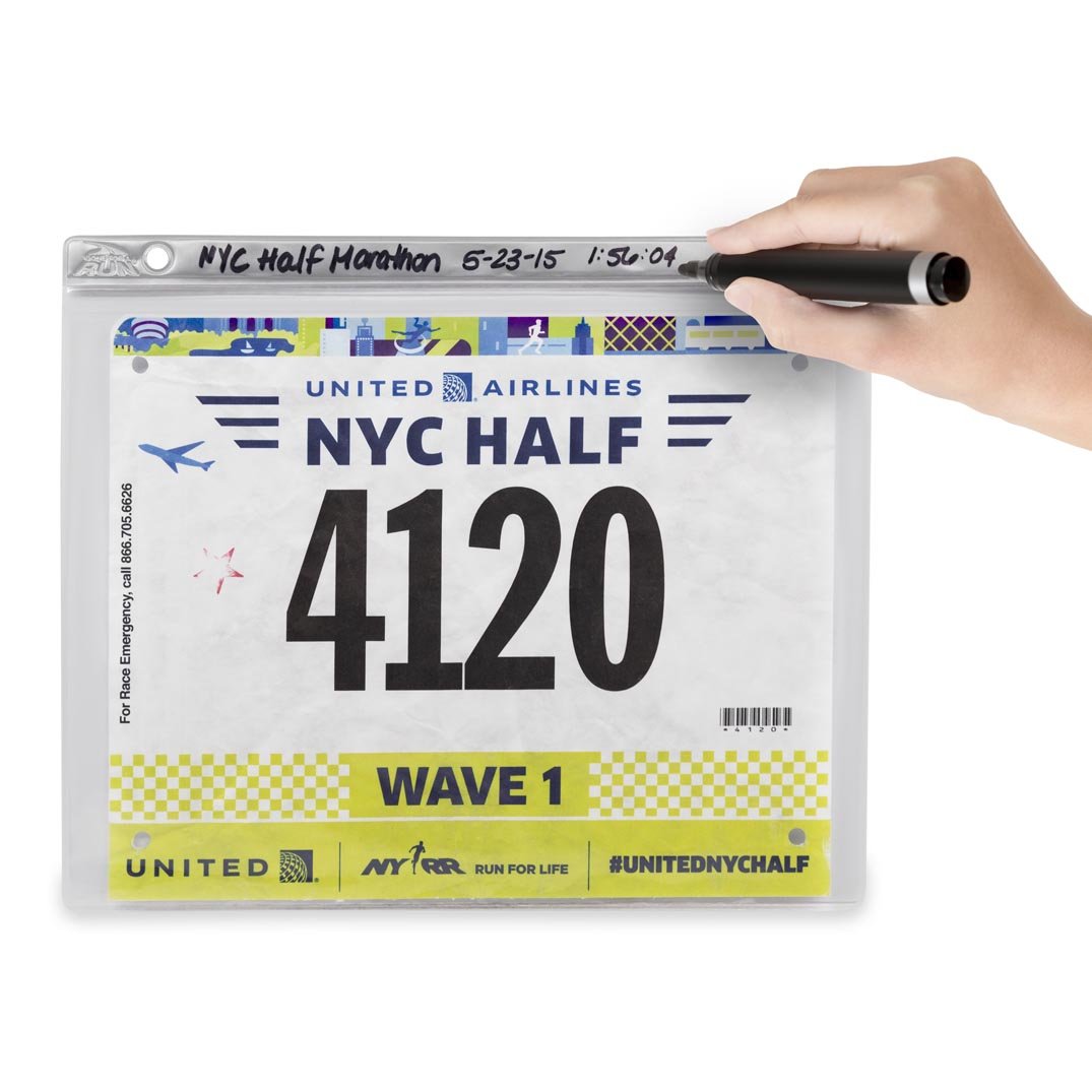 Gone For a Run BibFOLIO Race Bib Protector Sheets - Vinyl Sleeves 12 Sheets