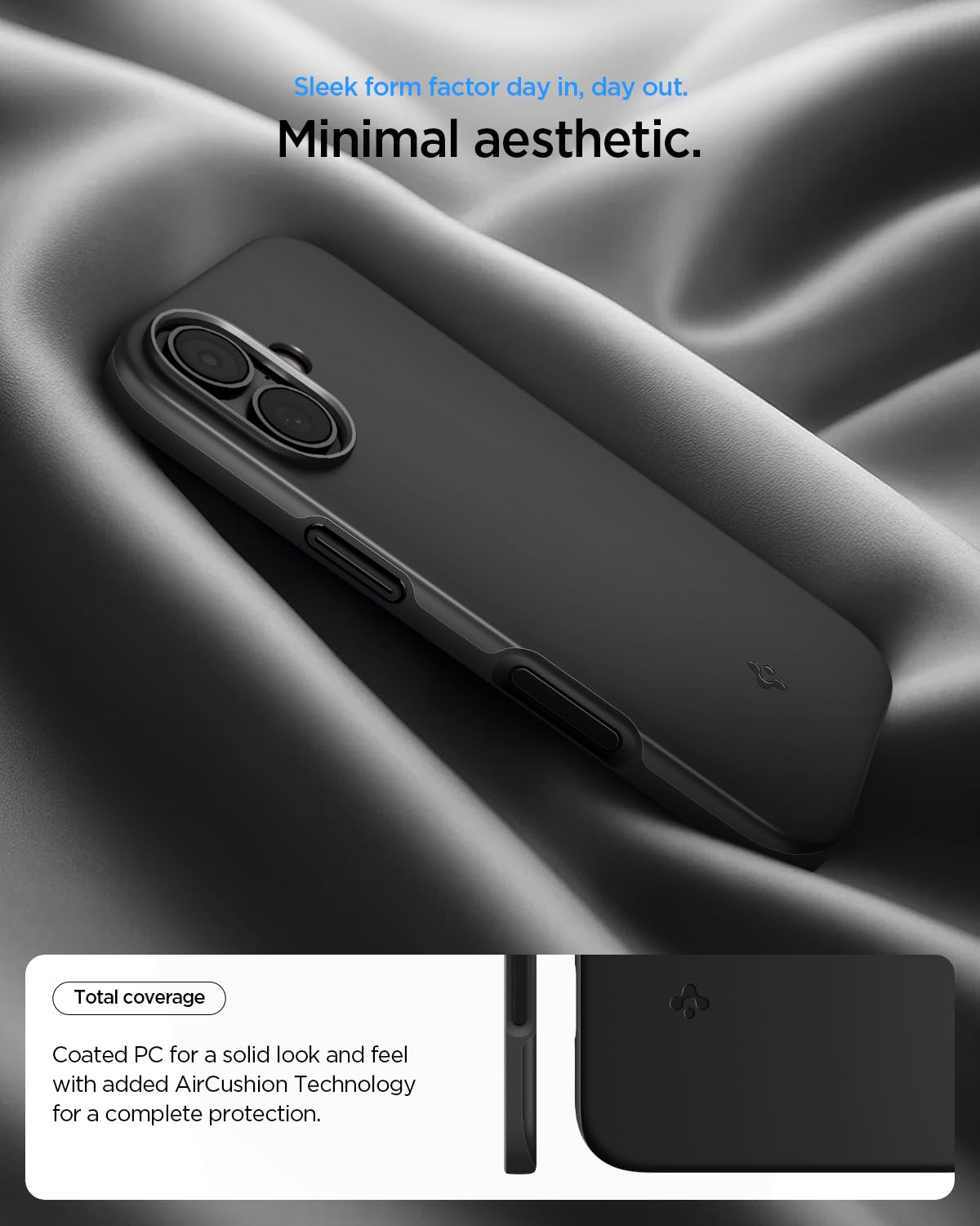 Spigen for iPhone 17 Case, Thin Fit MagFit [TPU Covered Camera Control] [Compatible with MagSafe] - Black