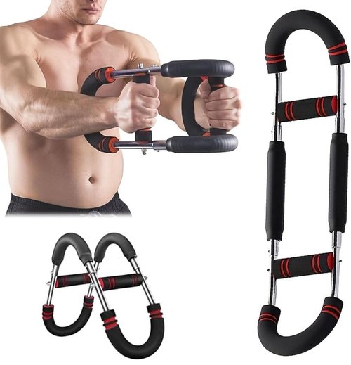 Arm Trainer, Adjustable 20-110lbs Chest Workout Eauipment, Portable Arm and Chest MuscleTrainer, Gorilla Bar for Chest Workout, Upper Body Workout Equipment for Men and Women