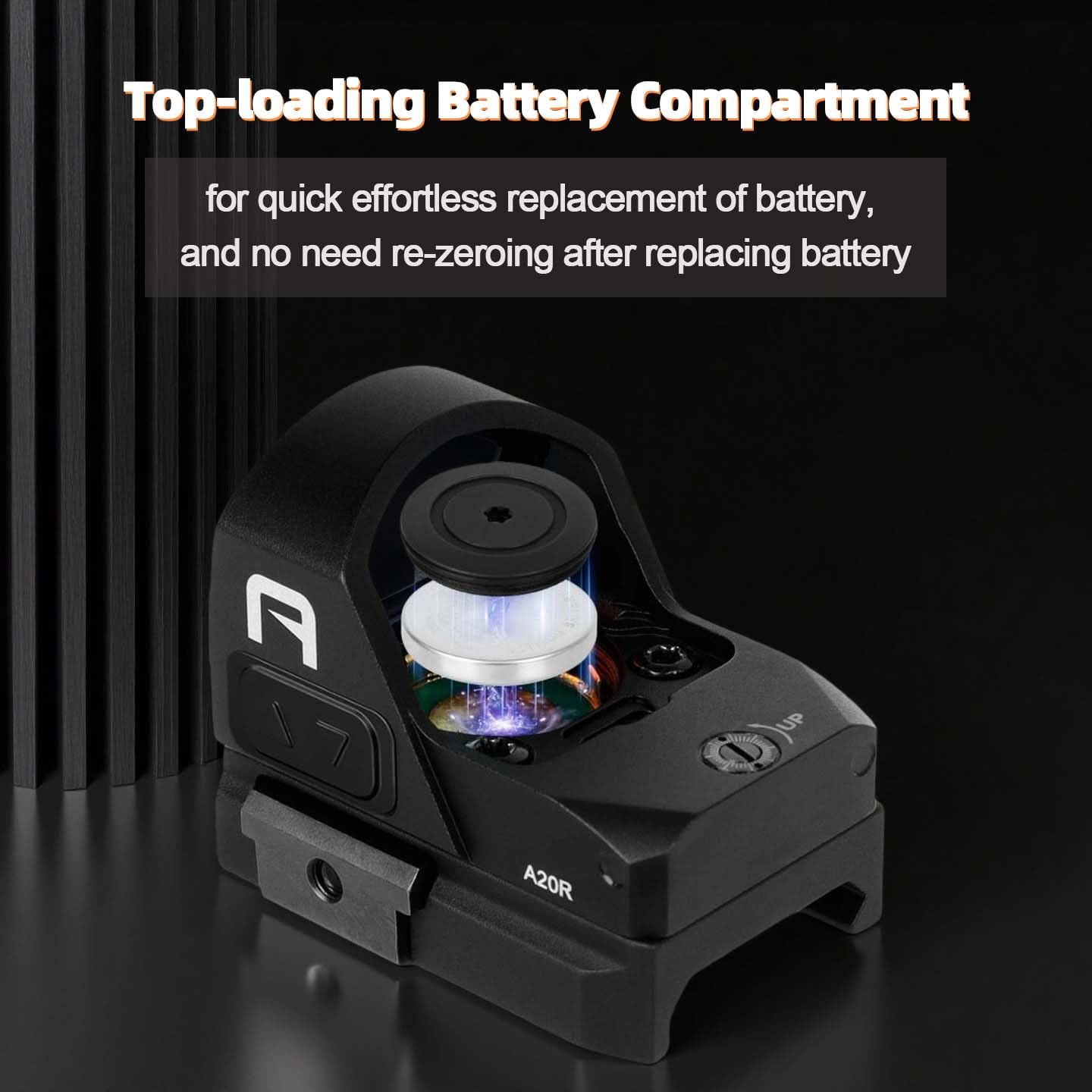 GOWUTAR A20 Shake Awake Red Dot Sight for RMR Pistol Cut 2 MOA 1x24mm Reflex Sight 7075 Aluminum Pistol Optic with Picatinny Rail Mount