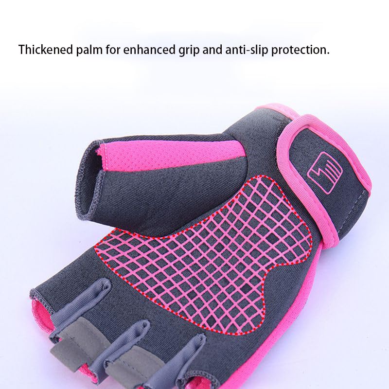 Breathable Workout Gloves - Weight Lifting & Cycling - Pink Medium