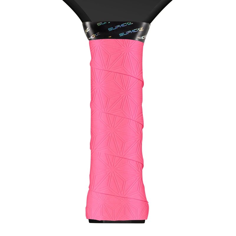 Supacaz SupaSuave Neon Pink Pickleball Overgrip - Tacky Pickleball Paddle Grip Tape Wrap - Pickle Ball Anti-Sweat Overwrap - 3pk
