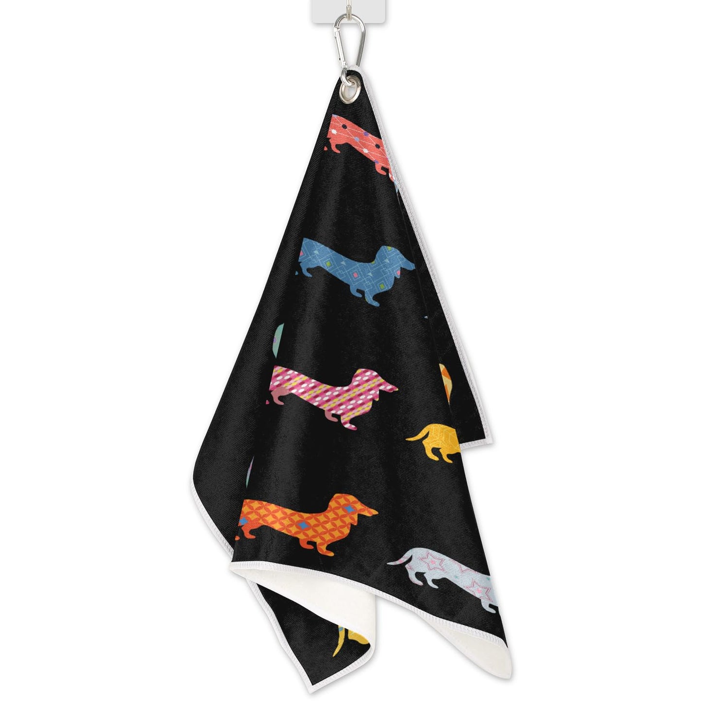 Dachshund Dogs Golf Towel for Golf Bags with Clip 15 x 24 in Golf Sports Towel Absorbent Quick Drying Microfiber Golf Towels for Men Women