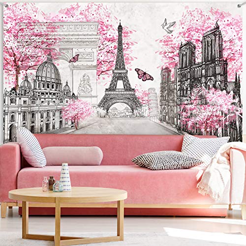 Eiffel Tower Paris Tapestry Backdrop - 72.8 x 43.3 Inch