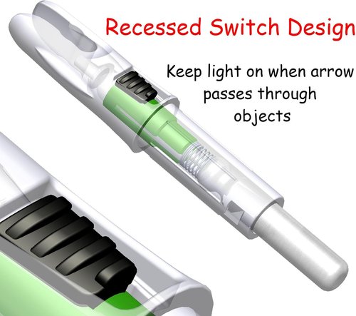 Linpeng Lighted Nocks for Arrows - 6PCS with ON/OFF Switch for Archery Hunting | Fits 165/G, 204/X, 233/H, 244/S, 246/GT