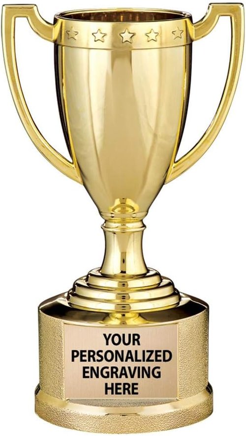 Gold Trophy Cup - 5.5" Shiny Gold Award Trophy | Perfect for Custom Keepsakes & Free Engraving
