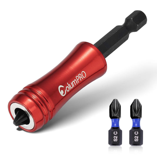 ColumPRO Strong Magnetic Screwdriver Bit Holder for Impact Driver, 1 Magnetic Drill Bit & Screw Holder, Three 25 MM PH2 Bits