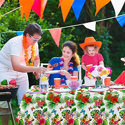 Hawaiian Luau Tablecloths - 3 Pack Disposable Table Covers