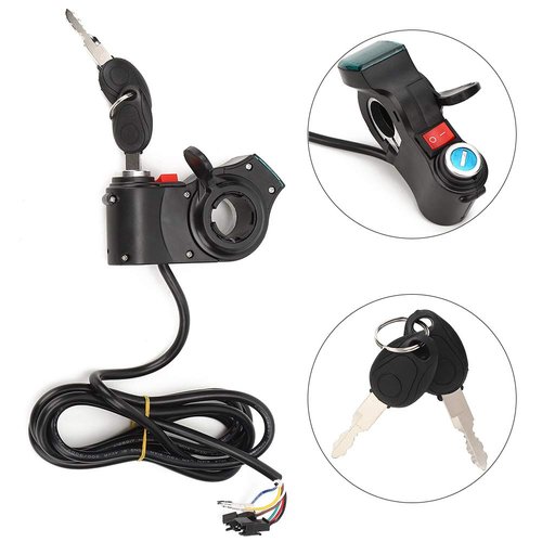 Keenso Handlebar Switch, Red Screen Thumb Lock and Switch Electric Scooters Throttle Grip Accessories Black Electric Modification Accessories