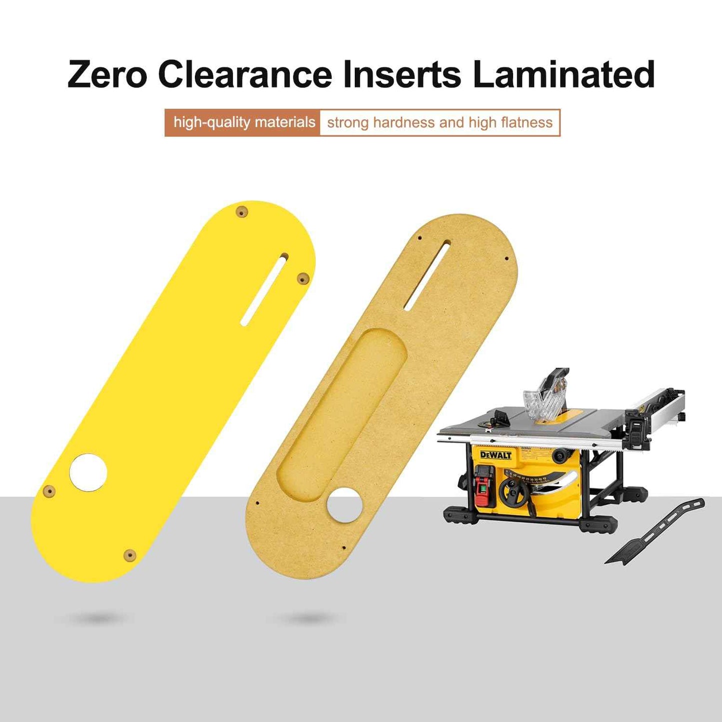 Powswopx 3 Pack Zero Clearance Inserts Laminated Fit for DeWalt DWE7485 DCS7485B, DCS7485T1 with riving Knife Slot (13 x 3.75)