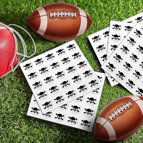 Football Helmet Stickers - 200 Pcs Clear Black Decals, 1-1/8"