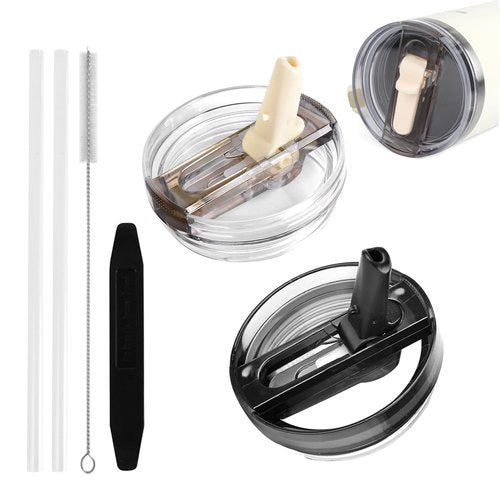 40 oz Tumbler Lid Replacement for Stanley,Flip Straw Lid Leak Proof fit for stanley H2.0 Quencher with Straws and Cleaning Brush