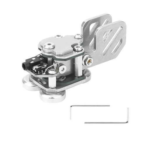 Mini Key Morse Radio HAM Send Telegram Double Paddle Morse Code Key Stainless Steel CW Morse Key Portable Telegraph Key Magnetic Base