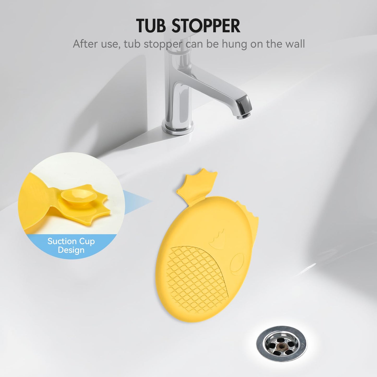TRAPMATE Silicone Bathtub Drain Stopper/Good Grips Sink Stopper, Drain Cover for Shower, Bath, Kitchen Sink, 3 Pack (Patented Product)