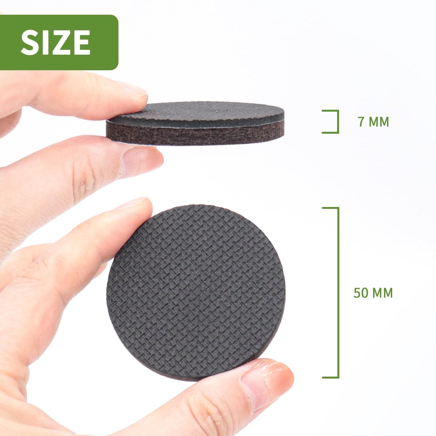 COVERCORNER Non Slip Furniture Pads 16 PCS 2'' Round - Anti Slip Furniture Pads - Self Adhesive Rubber Feet Furniture Feet - Chair Leg Floor Protectors - Keep Furniture in Place