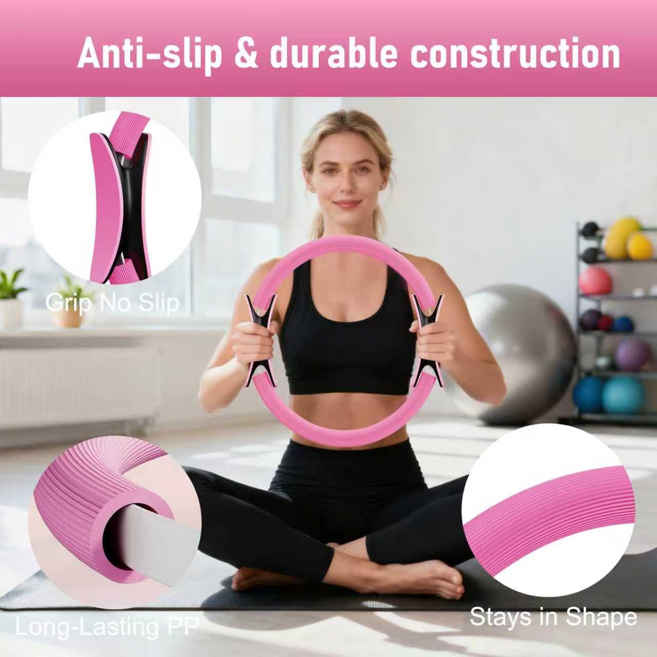 Home Pilates Kit for Women - 12 inch Pilates Ring, 9 inch Ball & Resistance Bands Set, Complete Pilates Equipment with Figure 8 Band, Hip Belt & Accessories for Beginners' Home Workouts