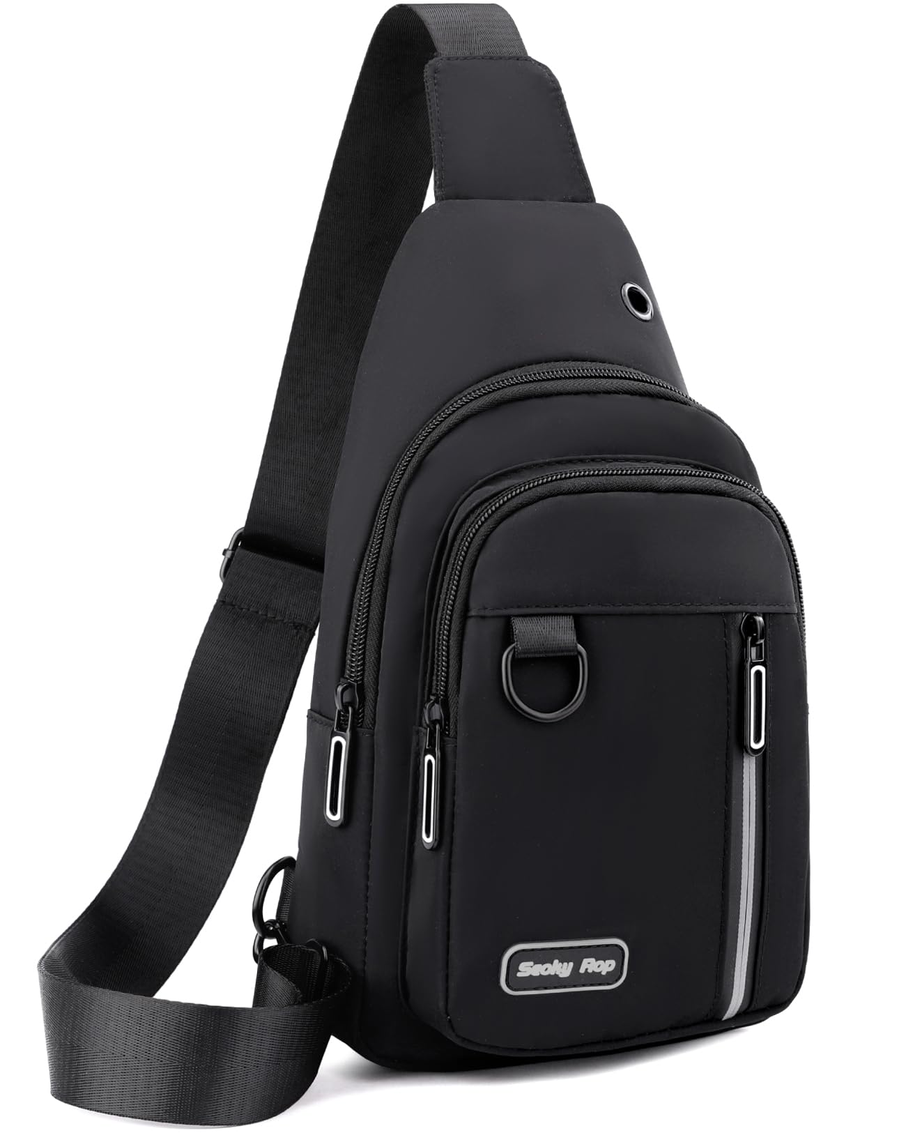Seoky Rop Sling Bag for Women Men One Shoulder Crossbody Bag Backpack Fanny Pack Cross Body Bags for Travel Day Trip Black