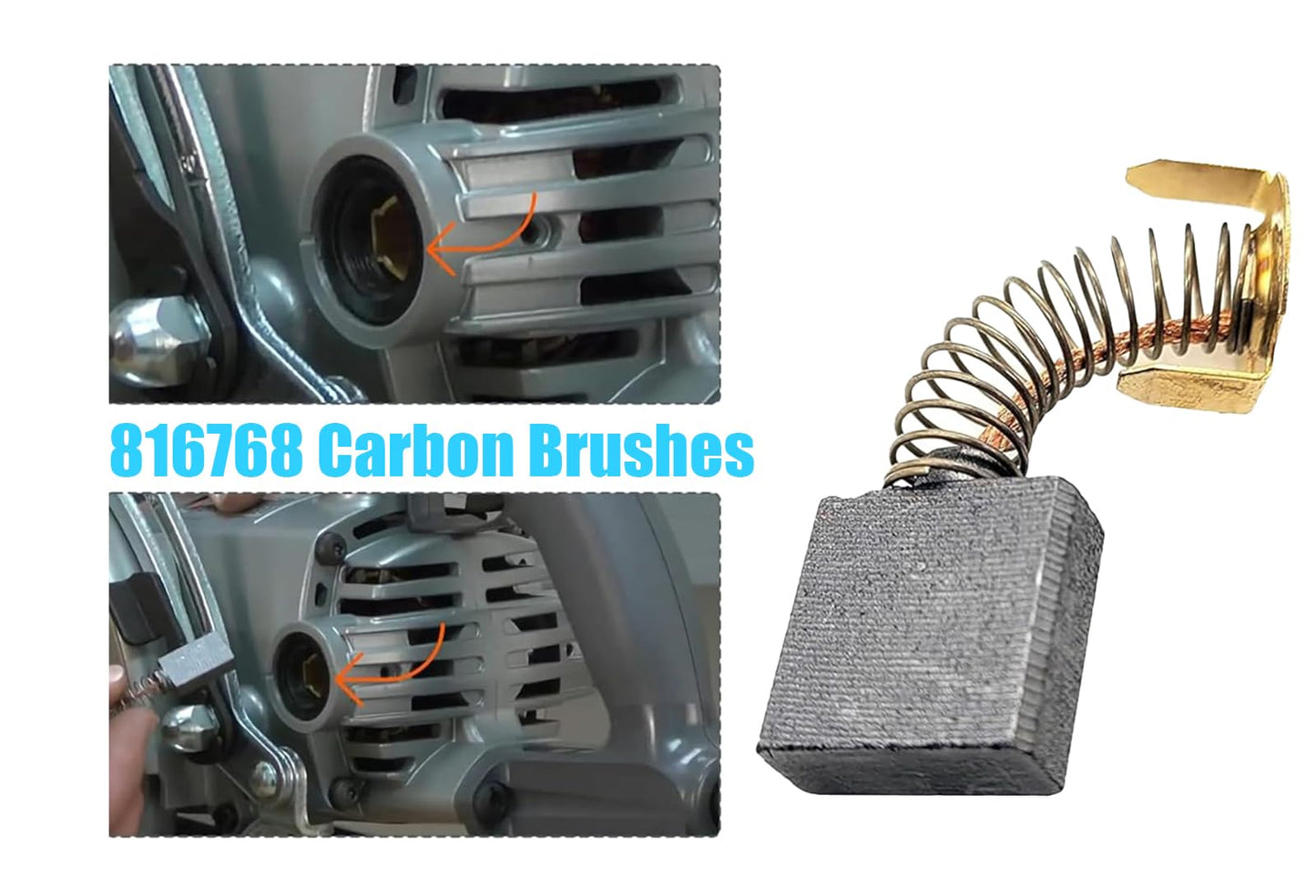 816768 Carbon Brushes Assy Compatible With Ridgid/Craftsman R4510 R45101 MS1250 MS12501 TS2400LS TS2410LS Table Saw/Miter Saw Electric Motors Brushes Parts （4/Pack）