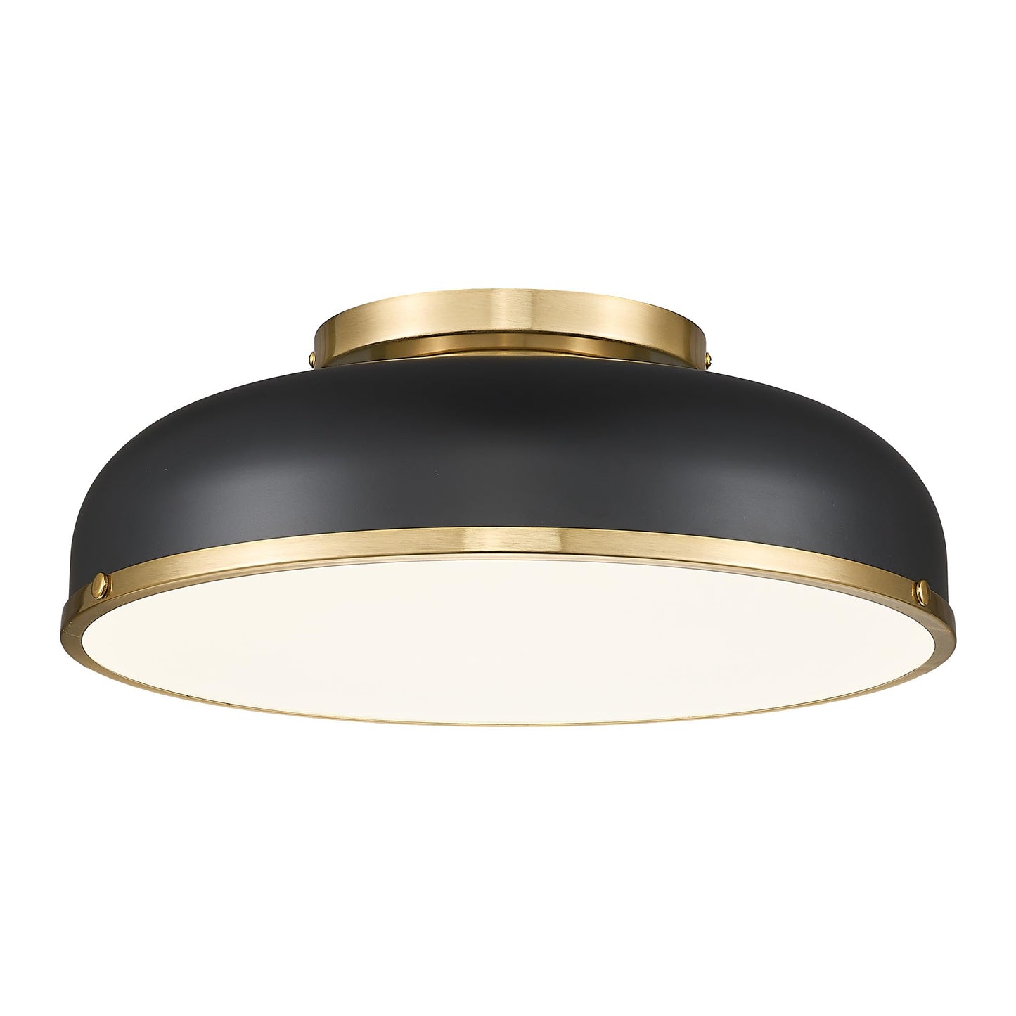 kudos Ceiling Light, 16-inch LED Flush Mount Ceiling Light, Black and Gold Finish, 30W/1900lm Light Fixtures Ceiling Mount for Bedroom,Hallway, 3000K/3700K/4500K/5100K/6000K Adjustbale, KDCL15-BK-L