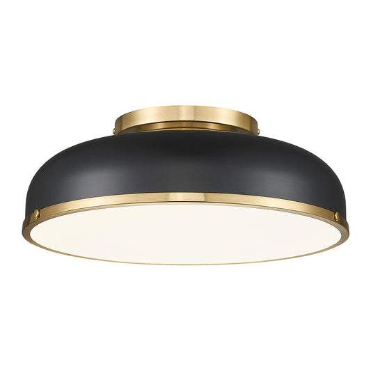 kudos Ceiling Light, 16-inch LED Flush Mount Ceiling Light, Black and Gold Finish, 30W/1900lm Light Fixtures Ceiling Mount for Bedroom,Hallway, 3000K/3700K/4500K/5100K/6000K Adjustbale, KDCL15-BK-L