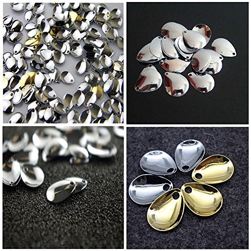 50pcs Silver Copper Spinner Blades for Fishing Lures DIY