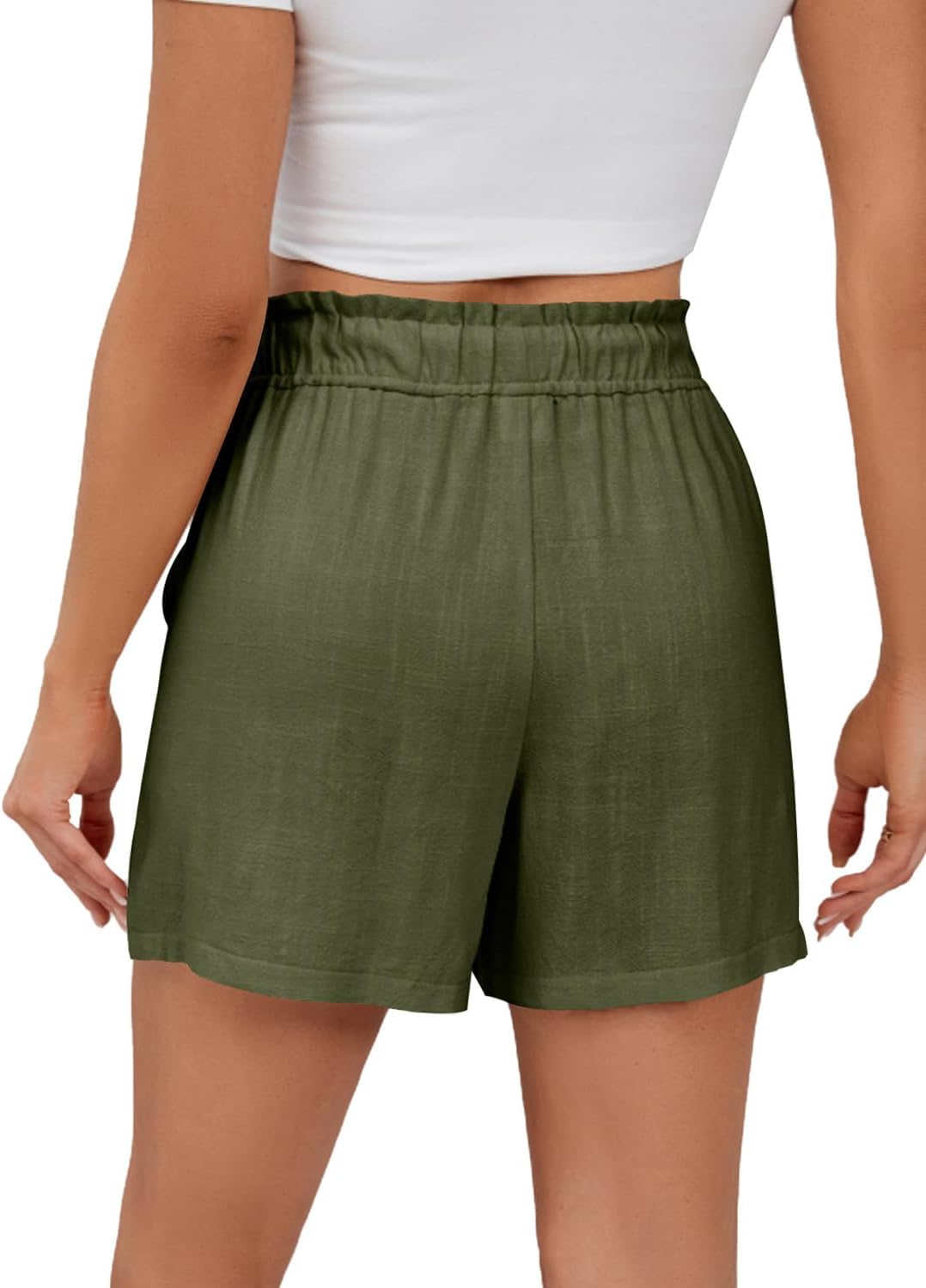 Skiennix Linen Beach Vacation Shorts - High Waisted Casual Summer Outfits for Women | Comfy Resort Wear