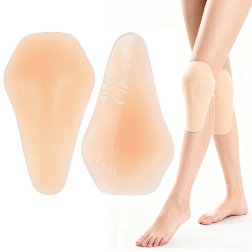 WTYPOPK 1 Pair Silicone Nude Knee Pads, Adhesive Thin Knee Pads for Dancers, Skateboard, Skating, Skate, Football, Cycling, Workout, Knee Protection for Women Men